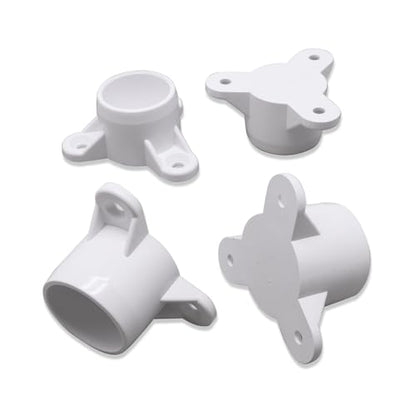 1 Inch PVC Flange PVC Table Leg Cap, 4 Pack Furniture Grade Rod Holder with Mounting Screws, Pipe Flange Fittings for DIY Making Storage Shelves, Support Feet - size: 1 Inch