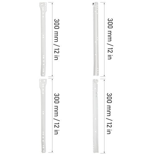 MOUYAT 6 Pairs 12 Inch Bottom Mount Drawer Slide, Heavy Duty Drawer Rails with Mounting Screws, Replace Drawer Track Hardware, Fits Bottom/Side-Mounted Drawer, White - size: 12 Inch White
