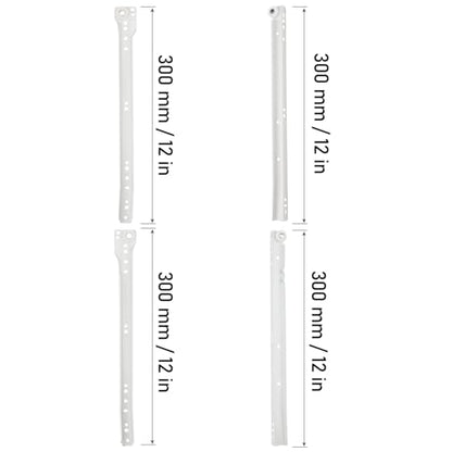 MOUYAT 6 Pairs 12 Inch Bottom Mount Drawer Slide, Heavy Duty Drawer Rails with Mounting Screws, Replace Drawer Track Hardware, Fits Bottom/Side-Mounted Drawer, White - size: 12 Inch White