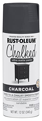 Rust-Oleum Chalked All-in-One Ultra Matte Charcoal Spray Paint - color: Charcoal, size: 12 Ounce (Pack of 1)