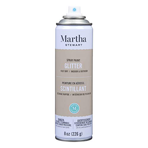 MARTHA STEWART 8oz Spray Paint, Glitter Antique Silver (42935) - color: Glitter Antique Silver