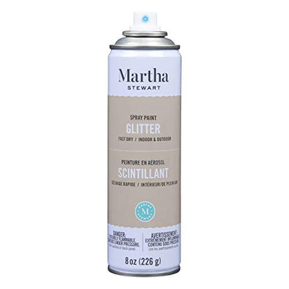 MARTHA STEWART 8oz Spray Paint, Glitter Antique Silver (42935) - color: Glitter Antique Silver