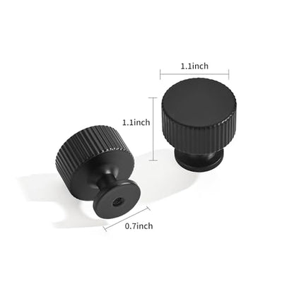 20-Pack 1-1/8 Inch Knob Matte Black Cabinet Pulls Solid Heavy Duty Cabinet Pull is Suitable for Drawers Dressers Handles Kitchens Bathroom cabinets - color: Matte Black, size: 1-1/8 Inch(28mm) Diameter