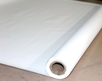 Mybecca Faux Leather Vinyl Fabric Color : White by The Yard - color: White, size: BY THE YARD
