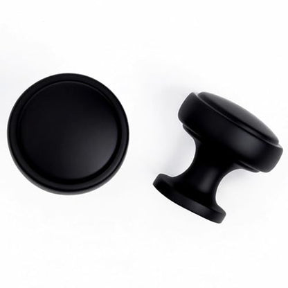 Soft-Touch Black Solid Zinc Alloy Cabinet Knob 4 Pack Round Knurled Cabinet Handle Hardware Drawer Pulls (4, Soft-Touch Black) - color: Soft-Touch Black