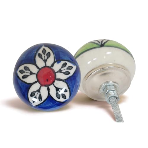 Ceramic Cabinet Knobs Set of 12, Multicolor Drawer Pull - color: Multicolor