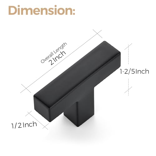 Ravinte Matte Black Square Cabinet Handles & Pulls 2 Inch Length 30 Pack - color: Matte Black