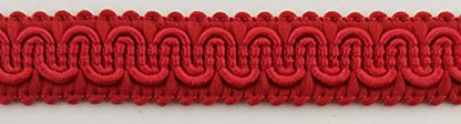 1/2" Scroll Braid Gimp w/Backing - 10 Continuous Yards - Many Color Options! (Red) - color: Red
