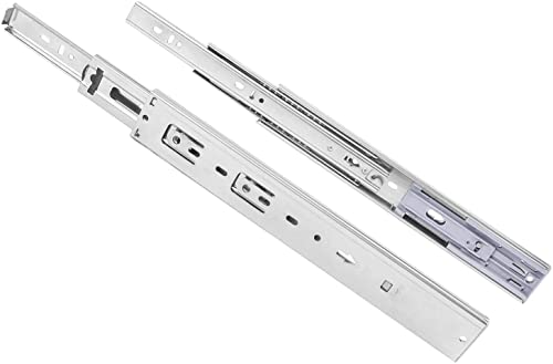Soft Close Full Extension Ball Bearing Drawer Slides - 12 Inch, 6 Pairs, 3-Section, 100 LB Capacity