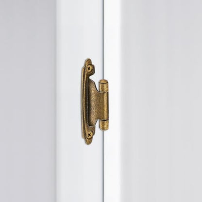 Antique Brass Cabinet Hinges, 1/2 Inch Overlay, 4 Pack(2 Pairs) - color: Antique Brass