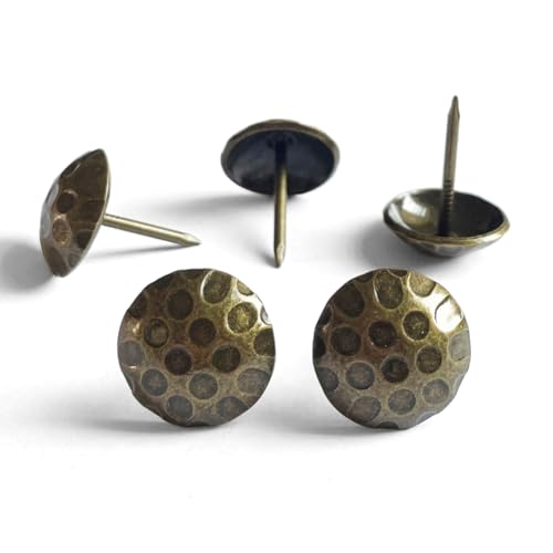 100PCS D19mm Upholstery Tacks Brass,Vintage Furniture Metal Thumb Tacks FW