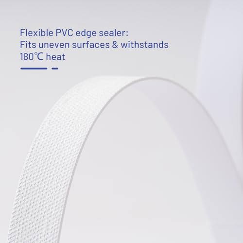 PVC Edge Banding 3/4 inch x 10 ft Veneer Edge Banding White with Hot Melt Adhesive Pre - glued Iron on Edging Tape Trim for Cabinet Plywood Repairs and Furniture Restoration - size: 3/4 inch x 10ft