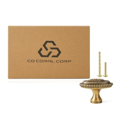 2 Pack Solid Brass Cabinet Knobs, Oval Drawer Knobs, Antique Brass Cabinet Knobs for Kitchen, Bathroom, and Furniture - size: Knob-I