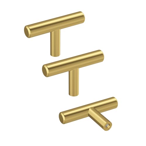 Haidms 20 Pack Gold Cabinet Kobs Brass Kitchen Pulls, Single Hole - size: Single Hole Center