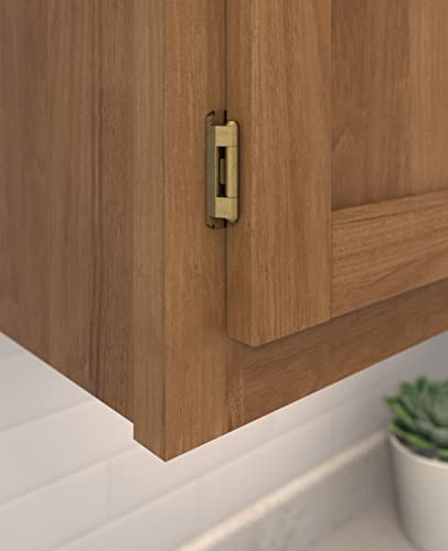 Amerock 1 Pair 1/2" Overlay Burnished Brass Partial Wrap Cabinet Hinge - color: Burnished Brass, size: 1/2 Inch (13 mm) Overlay