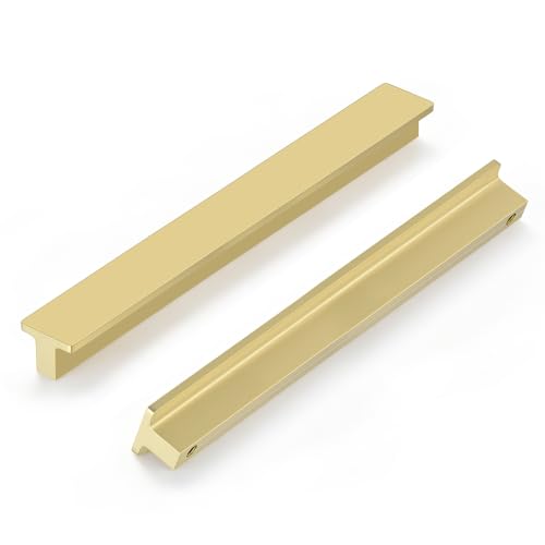 Goldenwarm 10 Pack 6-5/16 Inch Gold Cabinet Handles Dresser Drawer Pulls - color: Matte Gold, size: 6-5/16in Hole Centers