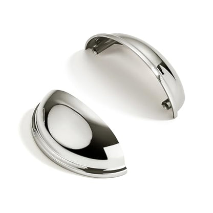 10 Pack 2-1/2" Drawer Pulls Polished Nickel Cabinet Cup Pulls Kitchen Hardware Cabinet Handles Drawer Handles Knobs 2.5 inch Hole Center - color: Polished Nickel, size: 2-1/2"(64mm) Hole Center