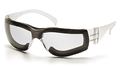 Pyramex Intruder Safety Eyewear Clear Frame Full Foam Padding Clear Anti-Fog Lens - color: Clear Anti-fog Lens/ Clear Frame, style: Full Foam Padding