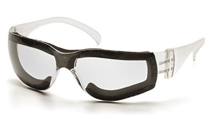 Pyramex Intruder Safety Eyewear Clear Frame Full Foam Padding Clear Anti-Fog Lens - color: Clear Anti-fog Lens/ Clear Frame, style: Full Foam Padding