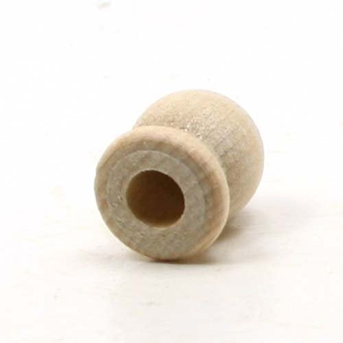 Mylittlewoodshop Pkg of 12 - Finial Dowel Cap - 3/4 inches Tall with 1/4 inch Hole Unfinished Wood (WW-DC8052-12)