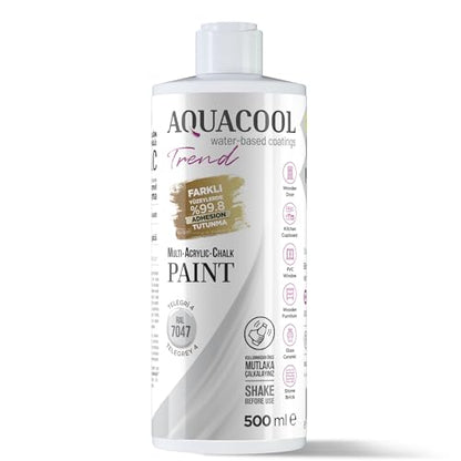Aquacool Trend MAC All-in-One Furniture Paint – No Sanding No Primer, Chalk Paint for Cabinets, Wood, Tile & Countertops | Self-Leveling Matte | 16.9 fl oz, 53 sq ft| 7047 Telegray 4 - color: RAL 7047 Telegray 4