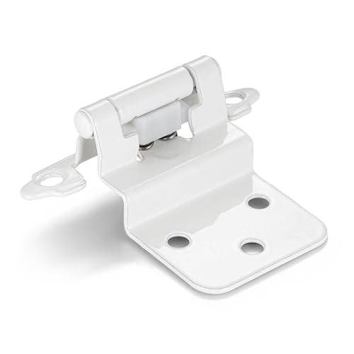 White Cabinet Hinges, 3/8” Inset, 4 Pack - color: White, size: 3/8 Inch Inset