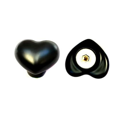 10 Pack Black Ceramic core knob Heart Shape Drawer Knob Kitchen Cupboard Pull Handle with Screws