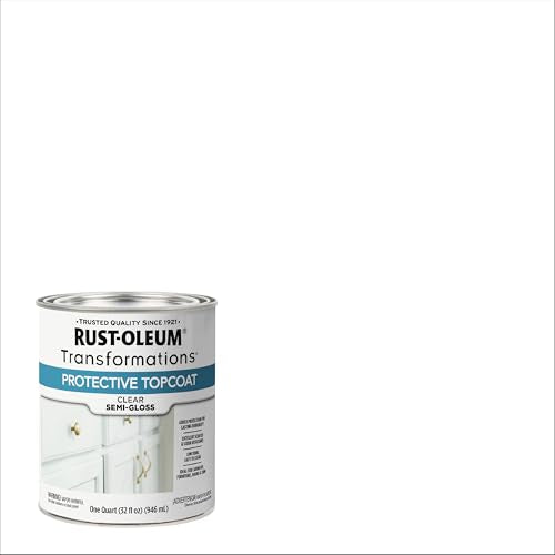 Rust-Oleum Transformations Protective Topcoat | Scratch & Stain Resistant Finish | Crystal Clear & Odorless | Ideal for Cabinets & Trim | Semi-Gloss | Quart