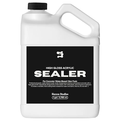 Acrylic Sealer for Concrete & Cement Crafts – High Gloss, Non-Toxic, Water Resistant – Compatible with Jesmonite – 1 Gallon - style: 1 Gallon - High Gloss