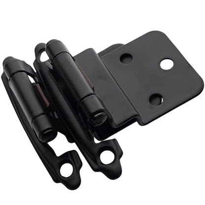 DecoBasics 3/8" Inset Cabinet Hinges Black (1 Pair -2 Pcs) Offset Self Closing Matte Black Cabinet Hinges for Kitchen Cabinets w/Bumpers & Upgraded Screws - color: Matte Black, size: 2 Pack
