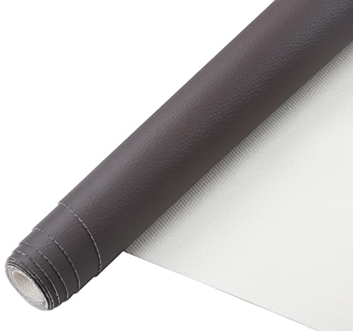 Picheng Lychee Faux Leather Fabric: 13.8" x 53" Soft Faux Leather Roll - color: Dark Brown