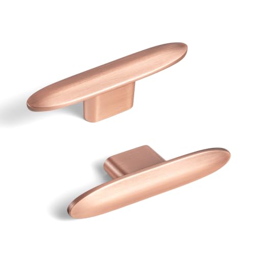 Goo-Ki 6 Pack Cabinet Knobs Brushed Copper Drawer Knobs Solid Zinc Alloy Kitchen Hardware - Modern Single Hole/Screw Cabinet Pulls Dresser Handles,1751HL-DD - color: Brushed Copper, size: 3" Full Length