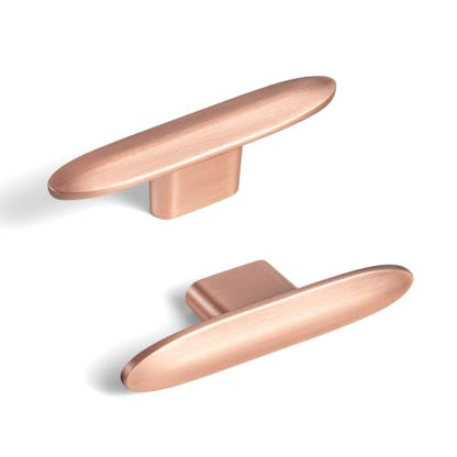 Goo-Ki 6 Pack Cabinet Knobs Brushed Copper Drawer Knobs Solid Zinc Alloy Kitchen Hardware - Modern Single Hole/Screw Cabinet Pulls Dresser Handles,1751HL-DD - color: Brushed Copper, size: 3" Full Length