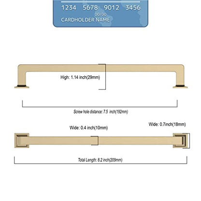 9BUILD 10 Pack 7.5 Inch Brushed Brass Cabinet Pulls,Kitchen Hardware - color: Brushed Brass, size: 7.5"/192MM Hole Center
