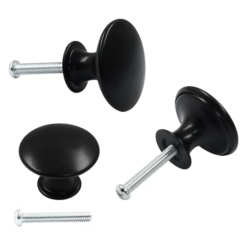 16Pcs 1.16 Inch Antique Black Kitchen Cabinet Knobs - color: Black, size: 16 Pcs