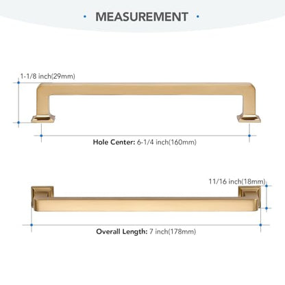 HOME EDIT Champagne Bronze Cabinet Handles Zinc Pulls 6-1/4 Inch 10 Pack - color: Champagne Bronze, size: 6-1/4 inches Hole Center