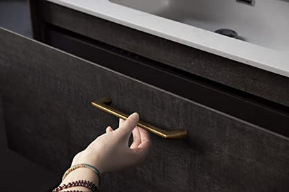 Goo-Ki Antique Brass Cabinet Pulls with 5''(128mm) Hole Centers, Retro Style Zinc Alloy Cabinet Handles for Dresser,Wardrobe,Cupboard- 6 Pack - color: Antique Brass, size: 5'' Hole Centers