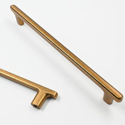 Asidrama 10 Pack 6.3 Inch(160mm) Antique Brass Kitchen Cabinet Handles, Cabinet Pulls Kitchen Cabinet Hardware for Cupboard Drawer Pulls - color: Antique Brass, size: 6.3" Hole Center, style: 10 Pack