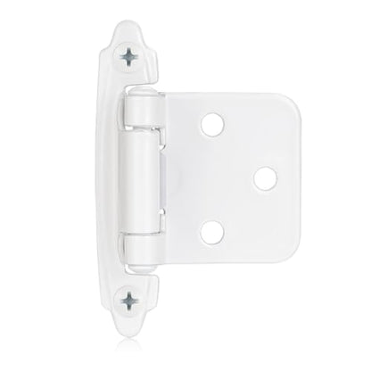 White Cabinet Hinges, 1/2” Overlay, 4 Pack - color: White, size: 1/2 Inch Overlay