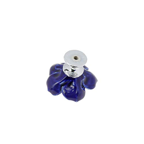 Geesatis 6Pcs Rose Decorative Knobs,Ceramic Blue Classic Cabinet Handles - style: A-Purple