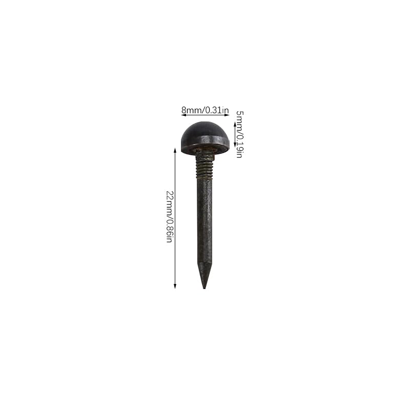 dophee 20Pcs Black Small Round Head Brass Upholstery Nails Tacks, 8mm - color: Antique Black, size: 8mm