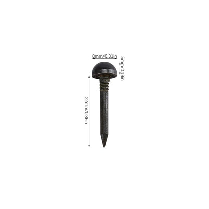 dophee 20Pcs Black Small Round Head Brass Upholstery Nails Tacks, 8mm - color: Antique Black, size: 8mm