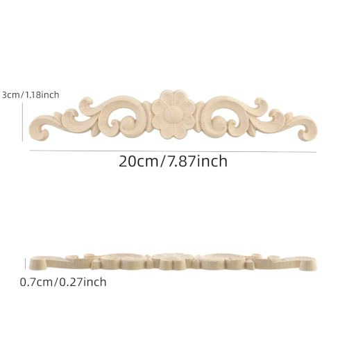 Wood Carved Onlays Appliques (Style4,4 pcs) - style: Style4,4 pcs
