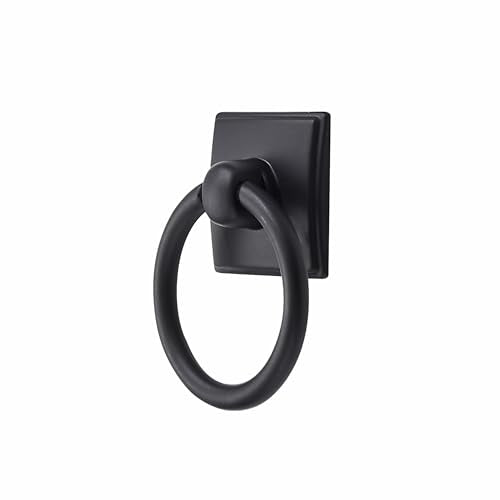 khtumeware 2-Pack 1.9 Inch Matte Black Cabinet Knobs - Ring Pull Drawer Handles for Dresser, Kitchen Cabinets - Durable Zinc Alloy Hardware. - color: Matte Black