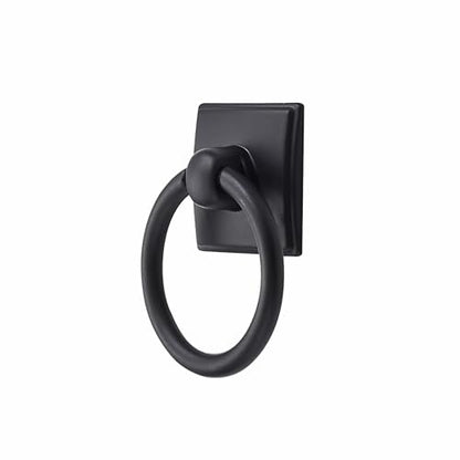 khtumeware 2-Pack 1.9 Inch Matte Black Cabinet Knobs - Ring Pull Drawer Handles for Dresser, Kitchen Cabinets - Durable Zinc Alloy Hardware. - color: Matte Black