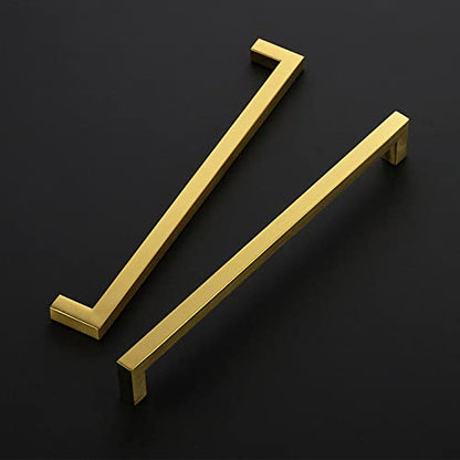 Ravinte Brushed Brass Square Cabinet Handles Drawer Pulls 10 Inch 18 Pack - color: Brushed Brass