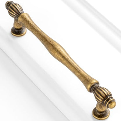 5 Inch Antique Brass Cabinet Pulls Drawer Handles 10 Pack 2510 - color: Antique Brass, size: 5 In Hole Distance