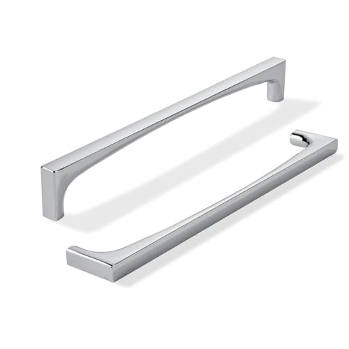 khtumeware 5 Pack Solid Handles 12-Inch(305mm) Polished Chrome Cabinet Pulls,Heavy Duty for Kitchen Cabinets, Cupboards, Drawers and Bathroom Hardware - color: Polished Chrome, size: 12"(305mm) Hole Center, style: 5-Pack