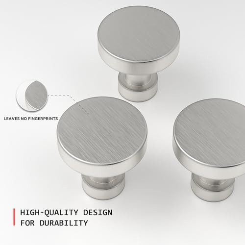 homdiy 30 Pack Brushed Nickel Cabinet Knobs, Round Dresser Knobs - color: Brushed Nickel