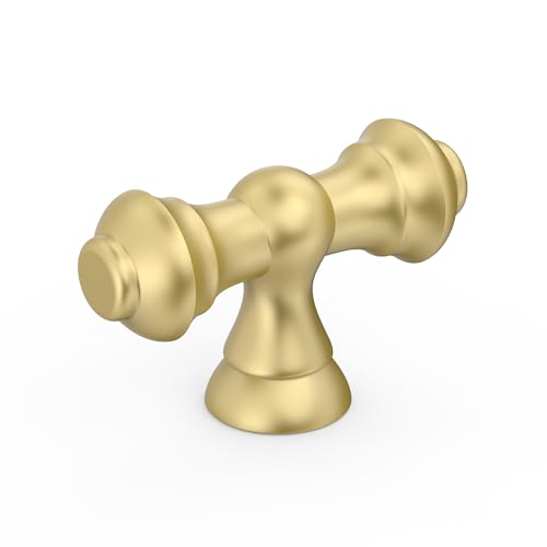 Amerdeco 10 Pack Brushed Gold Kitchen Cabinet Knobs 2.1" - color: Brushed Gold, size: Knobs